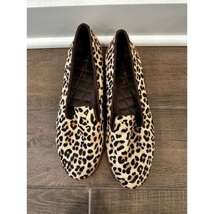 Sperry leopard calf hair loafers